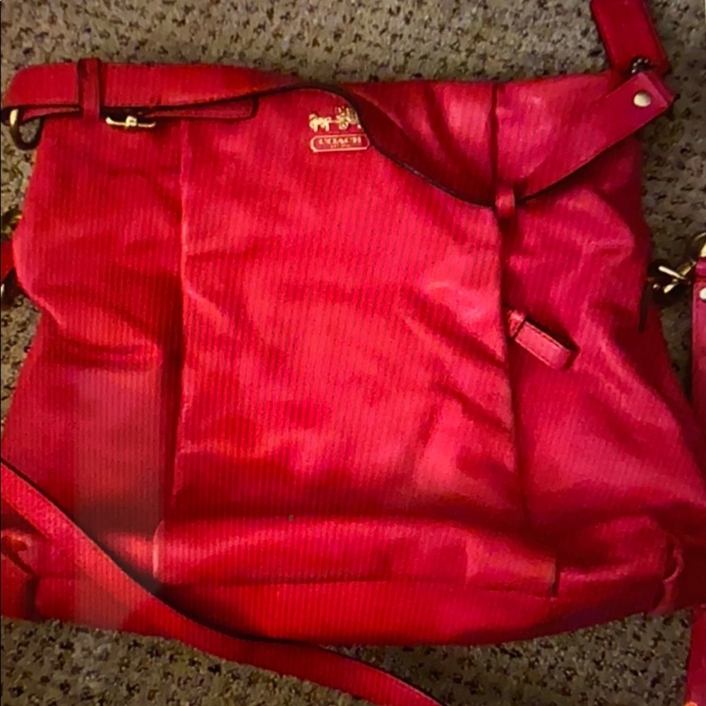 Genuine Leather Pink Coach Purse